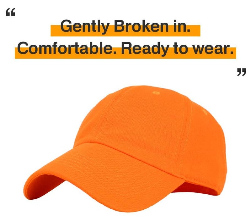 KBETHOS KB-LOW ORG Classic Cotton Dad Hat Adjustable Plain Cap. Polo Style Low Profile (Unstructured) (Classic) Orange Adjustable - Image 4